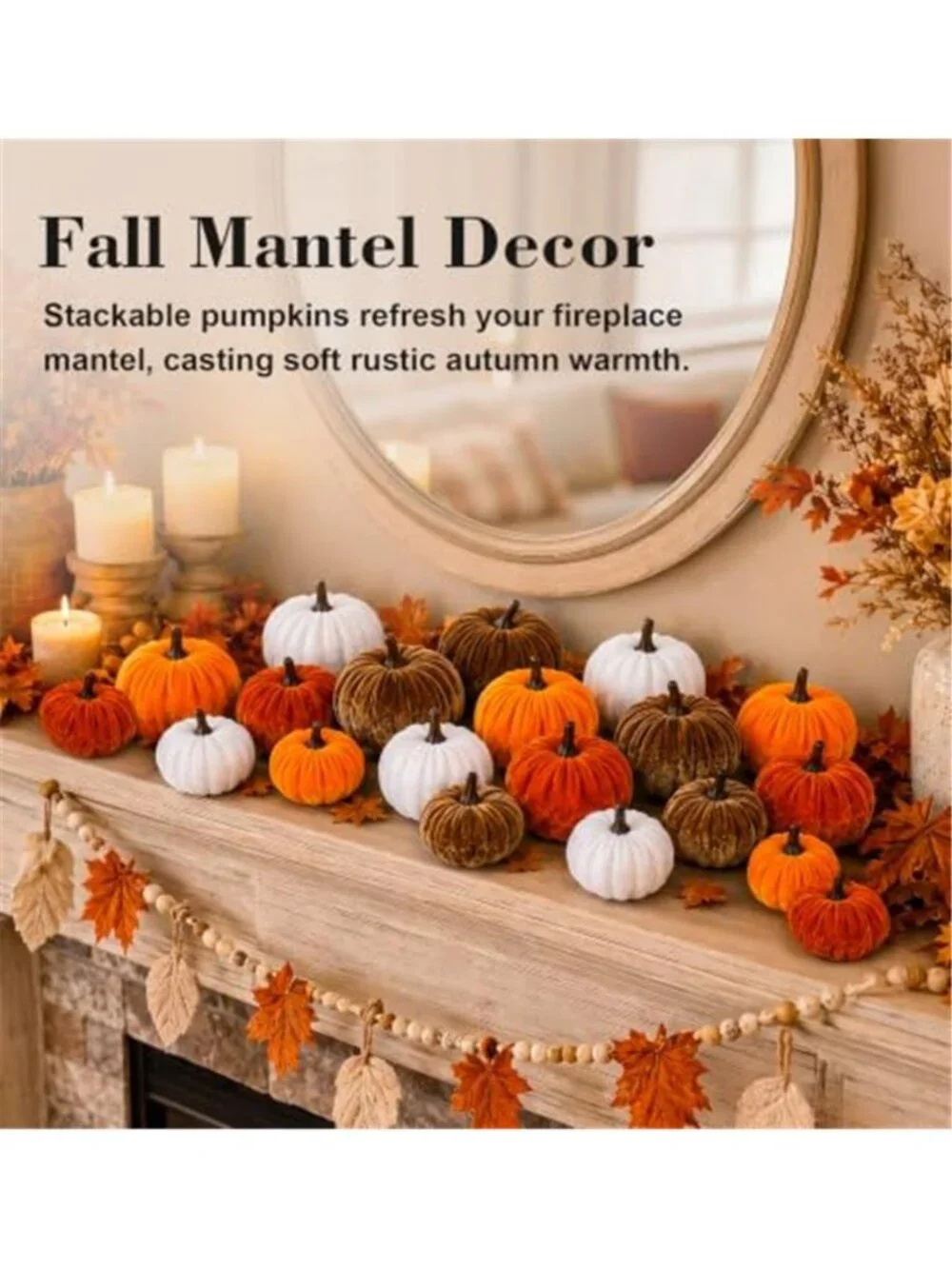 Fall Pumpkin Decor 20 PCS Fall Decorations for Home Fake Artificial